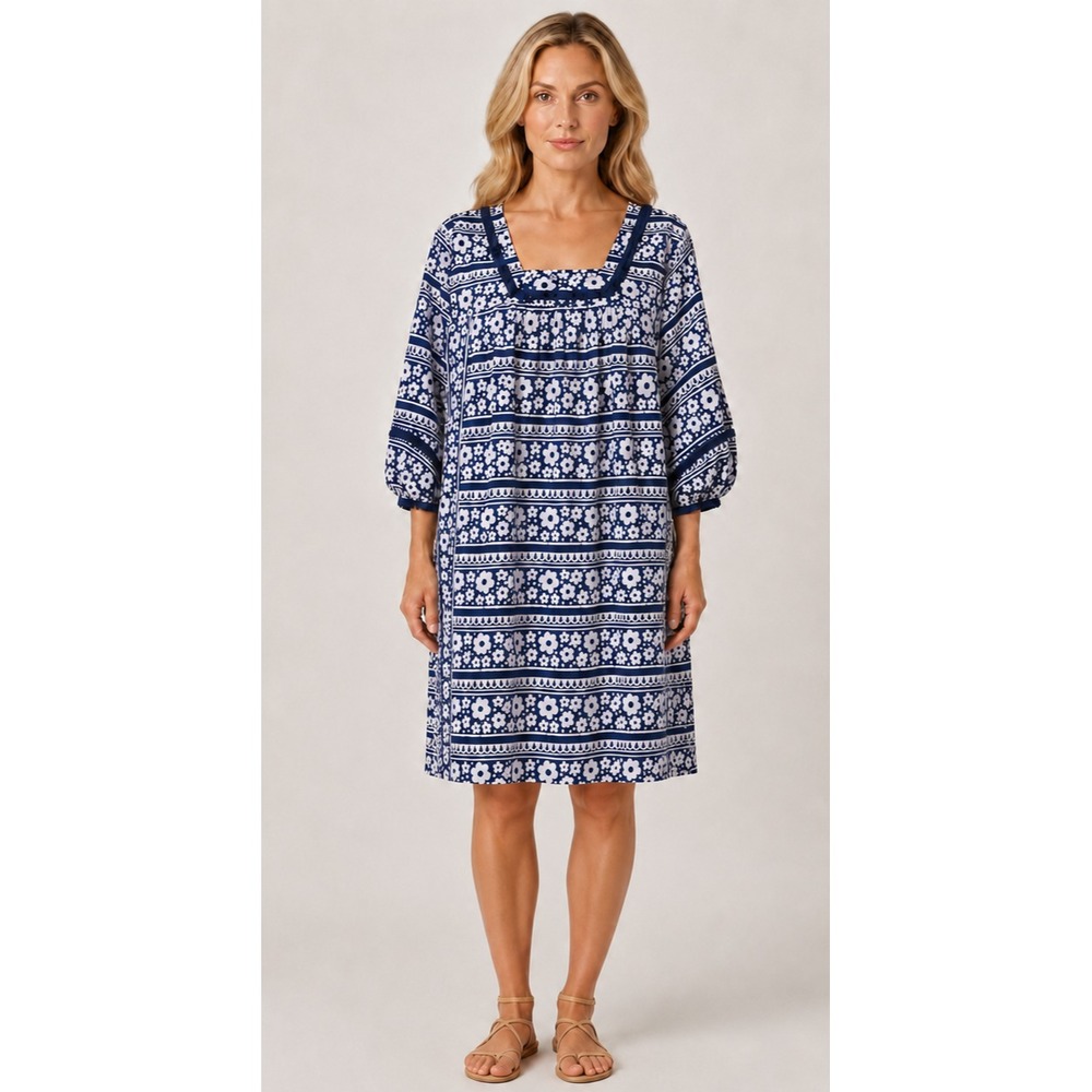 Tuckernuck Pleated Tunic Dress Boho Resort Coastal Vacation Cruise Size XXL